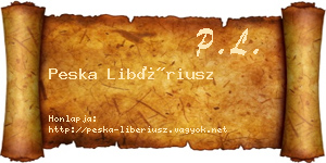 Peska Libériusz névjegykártya